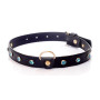 Нашийник зі штучної шкіри з кристалами Fetish Boss Series - Collar Turquoise Crystal, BS3300119