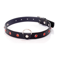 Ошейник из искуственной кожи с кристаллами Fetish Boss Series - Collar Red Crystal, BS3300121