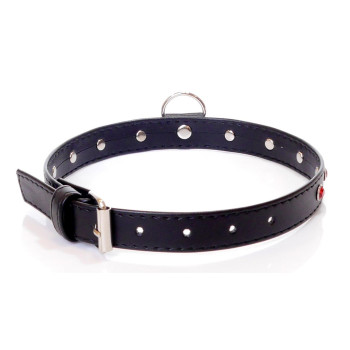 Нашийник зі штучної шкіри з кристалами Fetish Boss Series - Collar Red Crystal, BS3300121