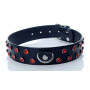 Нашийник зі штучної шкіри з кристалами Fetish Boss Series - Collar Red Crystal, BS3300122