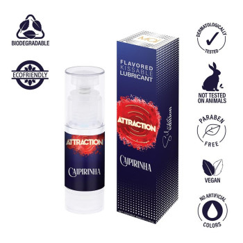 Оральний лубрикант на водній основі з ароматом кайпіріння Mai - Attraction Flavored Kissable Lubrikant Caipirinha, 50 ml