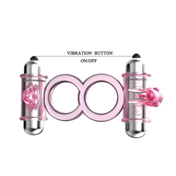 Эрекционное вибро кольцо с стимулятором клитора BUNNY Snuggles, BI-014079