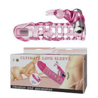 Удлиняющая насадка с вибрацией и стимулятором клитора Ultimate Love Sleeve, BI-026201A