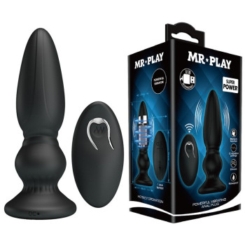 Анальний стимулятор з вібрацією та пультом ДК - MR PLAY Super Power, BI-040086W-MR