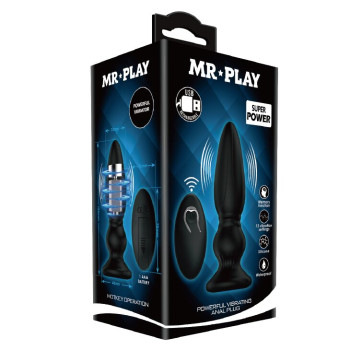 Анальний стимулятор з вібрацією та пультом ДК - MR PLAY Super Power, BI-040086W-MR