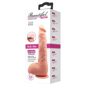 Фаллоимитатор на присоске Baile Beautiful JASON 9,4'' Flesh, BW-008041NR