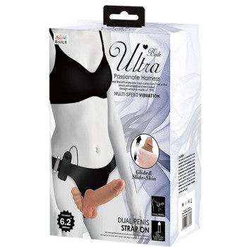Страпон с вибрацией Ultra Passionate Harness Dual Penis 6,2'', BW-022066Z