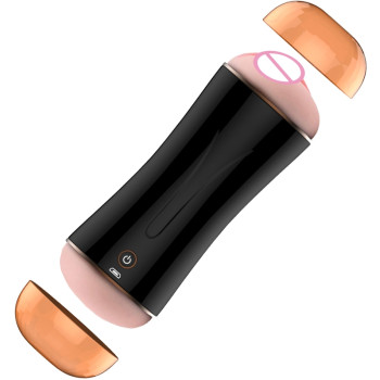 Мастурбатор с двумя входами и вибростимуляцией BOSS Vibrating Masturbation Cup USB 10 function + Interactive Function, BS6300030