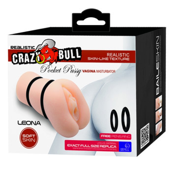 Мастурбатор-вагіна Crazy Bull - LEONA Pocket Pussy vagina, BM-009225NH
