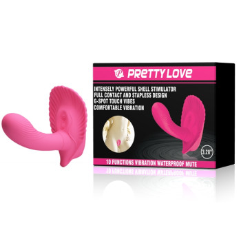 Вибробабочка с стимулятором клитора PRETTY LOVE - Powerful Shell Stimulator , BI-014368-3