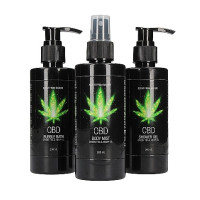 Набір для ванни та душу CBD Care set - GREEN TEA & HEMP OIL ( 3 предмети )
