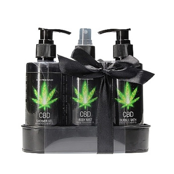 Набір для ванни та душу CBD Care set - GREEN TEA & HEMP OIL ( 3 предмети )