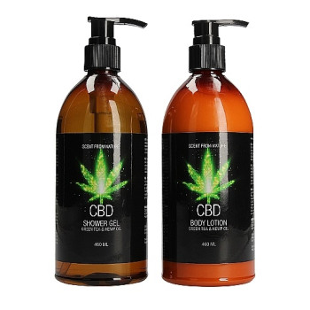 Набор для ванны и душа CBD Luxe Care set - GREEN TEA & HEMP OIL ( 2 предмета )