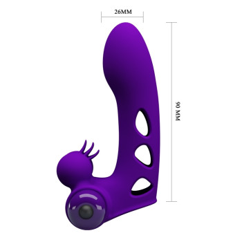 Кліторальний стимулятор на палець Pretty Love - Orlando Finger Violet, BI-014836-1