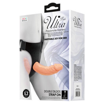 Страпон с двумя насадками BAILE - DOUBLE DILDOS Strap On, BW-022077