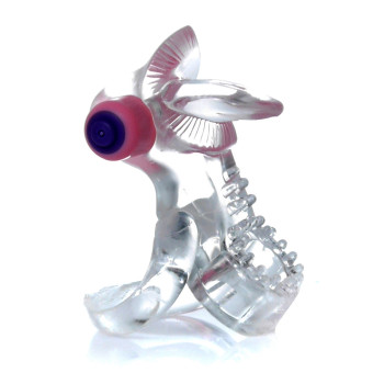Ерекційне вібро кільце BOSS - Tongue Vibro Cock Ring Clear, BS6700051