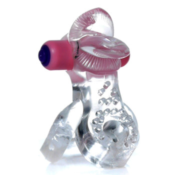 Ерекційне вібро кільце BOSS - Tongue Vibro Cock Ring Clear, BS6700051