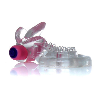 Ерекційне вібро кільце BOSS - Tongue Vibro Cock Ring Clear, BS6700051