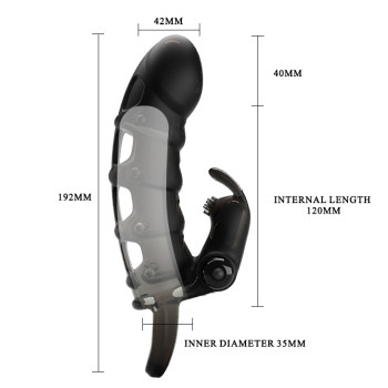 Подовжуюча насадка з вібростимуляцією PRETTY LOVE - Cuper PENIS SLEEVE, BI-026239