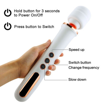 Вибромассажер Boss Series - Massager Super Powerful USB White 10 Function, BS2200011