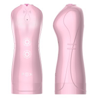 Мастурбатор з вібростимуляцією FOXSHOW Vibrating and Flashing Masturbation Cup Pink USB 7+7 Function, BS6300022