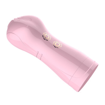 Мастурбатор з вібростимуляцією FOXSHOW Vibrating and Flashing Masturbation Cup Pink USB 7+7 Function, BS6300022