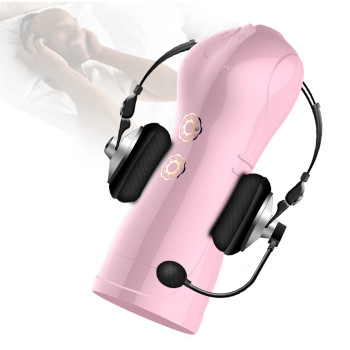 Мастурбатор з вібростимуляцією FOXSHOW Vibrating and Flashing Masturbation Cup Pink USB 7+7 Function, BS6300022