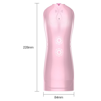 Мастурбатор з вібростимуляцією FOXSHOW Vibrating and Flashing Masturbation Cup Pink USB 7+7 Function, BS6300022