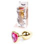 Анальная пробка Boss Series - Jewellery Gold Heart PLUG Pink S, BS6400035