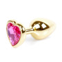 Анальная пробка Boss Series - Jewellery Gold Heart PLUG Pink S, BS6400035
