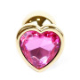 Анальная пробка Boss Series - Jewellery Gold Heart PLUG Pink S, BS6400035