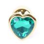 Анальная пробка Boss Series - Jewellery Gold Heart PLUG Green S, BS6400042