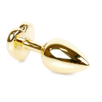 Анальная пробка Boss Series - Jewellery Gold Heart PLUG Green S, BS6400042