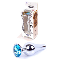 Анальний затор Boss Series - Jewellery Silver BUTT PLUG Light Blue, BS6400076
