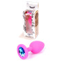 Силиконовая анальная пробка Boss Series - Jewellery Pink Silicon PLUG Small Light Blue S, BS6400081