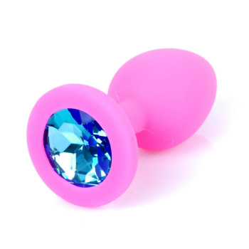Силиконовая анальная пробка Boss Series - Jewellery Pink Silicon PLUG Small Light Blue S, BS6400081