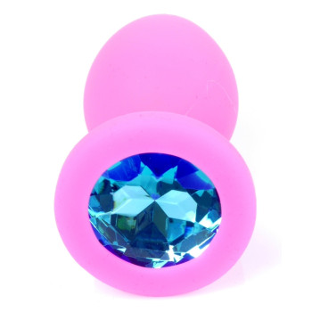 Силиконовая анальная пробка Boss Series - Jewellery Pink Silicon PLUG Small Light Blue S, BS6400081