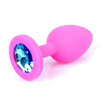 Силиконовая анальная пробка Boss Series - Jewellery Pink Silicon PLUG Small Light Blue S, BS6400081