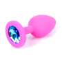 Силиконовая анальная пробка Boss Series - Jewellery Pink Silicon PLUG Small Light Blue S, BS6400081