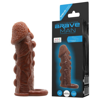 Насадка - презерватив Brave Man, BI-016012 (коричнева)