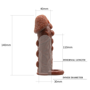 Насадка - презерватив Brave Man, BI-016012 (коричнева)