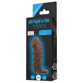 Насадка - презерватив Brave Man, BI-016012 (коричнева)