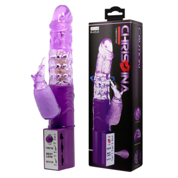Вібратор із стимулятором клітора та ротацією BAILE - Chrisina PURPLE Vibration Rotation, BW-004106SY