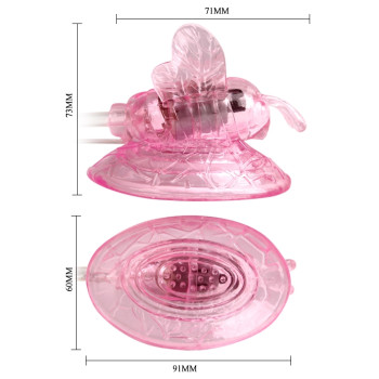 Вакуумная помпа для клитора с вибростимуляцией BAILE - BUTTERFLY CLITORAL PUMP, BI-010125R