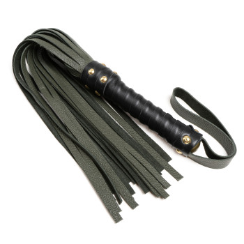 Флогер з натуральної шкіри Flirty Leather - Dark Green, BM-00007