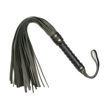 Флогер з натуральної шкіри Flirty Leather - Dark Green, BM-00007