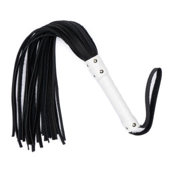 Флогер з комбінованої шкіри Flirty COMBO Leather - Black & White, BM-00029