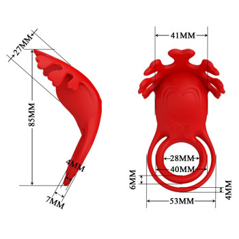 Кільце ерекційне Pretty Love - Vibration Penis Ring Ruben Red, BI-210311