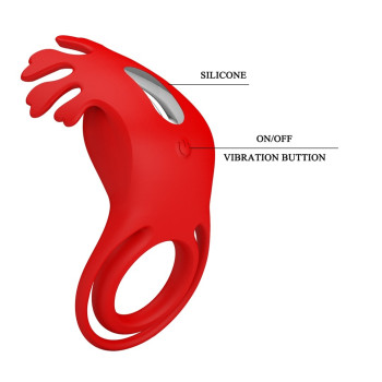 Кільце ерекційне Pretty Love - Vibration Penis Ring Ruben Red, BI-210311