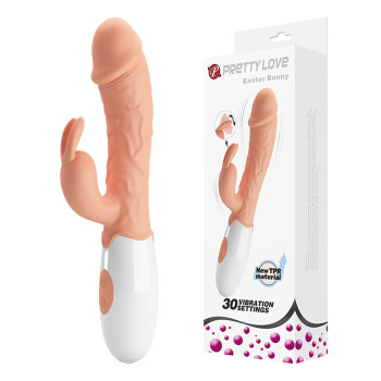 Вібратор із стимулятором клітора Pretty Love - Easter Bunny, BI-014962R